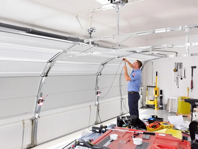 Garage door cable repair service by Hudson Garage Door Repair in Hudson