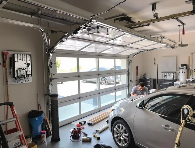 Garage door noise reduction service by Hudson Garage Door Repair in Hudson